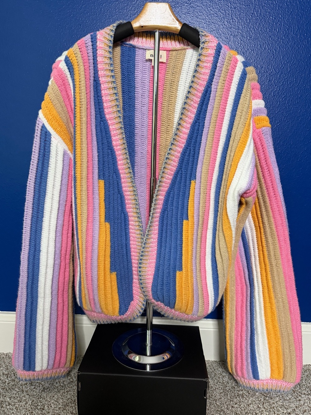 Colorblock Striped Open-Front Women’s Sweater Cardigan